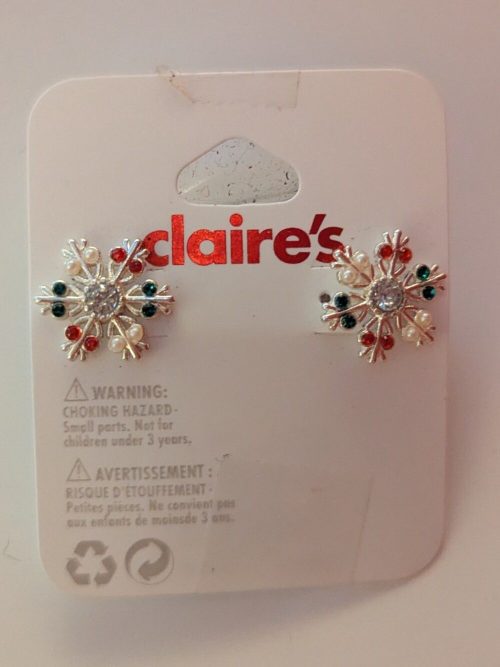 Claire's Silver Snowflake Stud Earrings